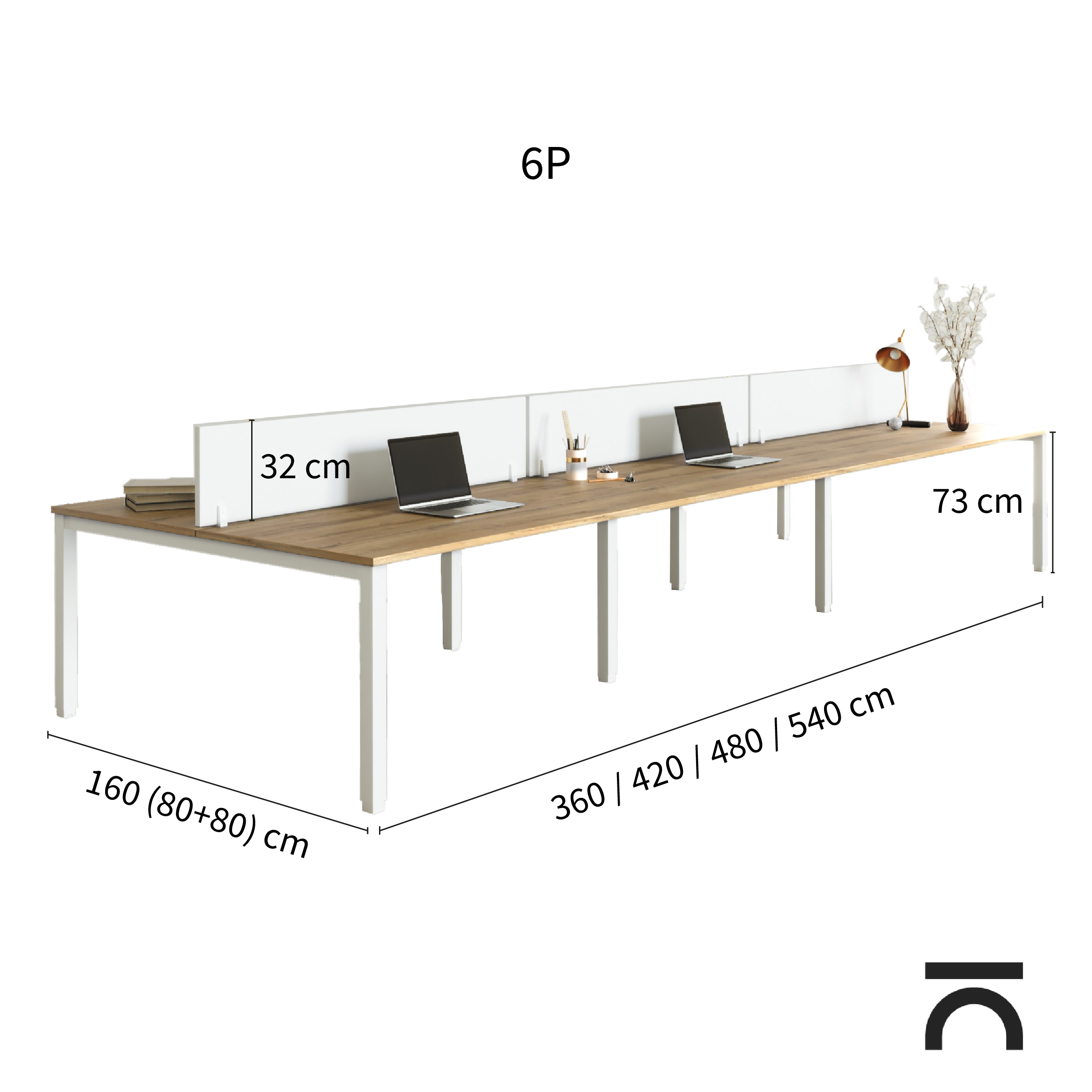 Dimensioni della scrivania bench Modus